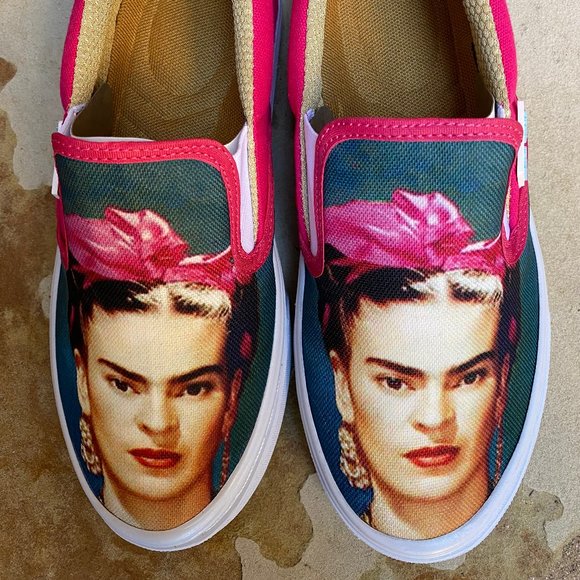 CANVAS PRINTED SLIP ON SNEAKERS FRIDA KAHLO - Picture 5 of 6